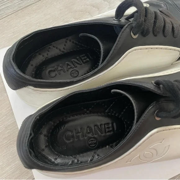 Chanel Black & White Sneakers - Picture 6 of 11